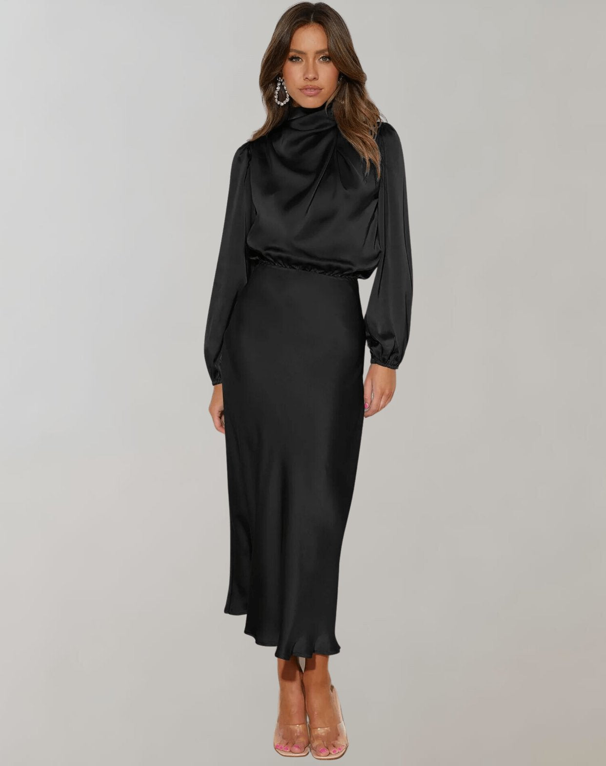Robe satin vue complète - Charme