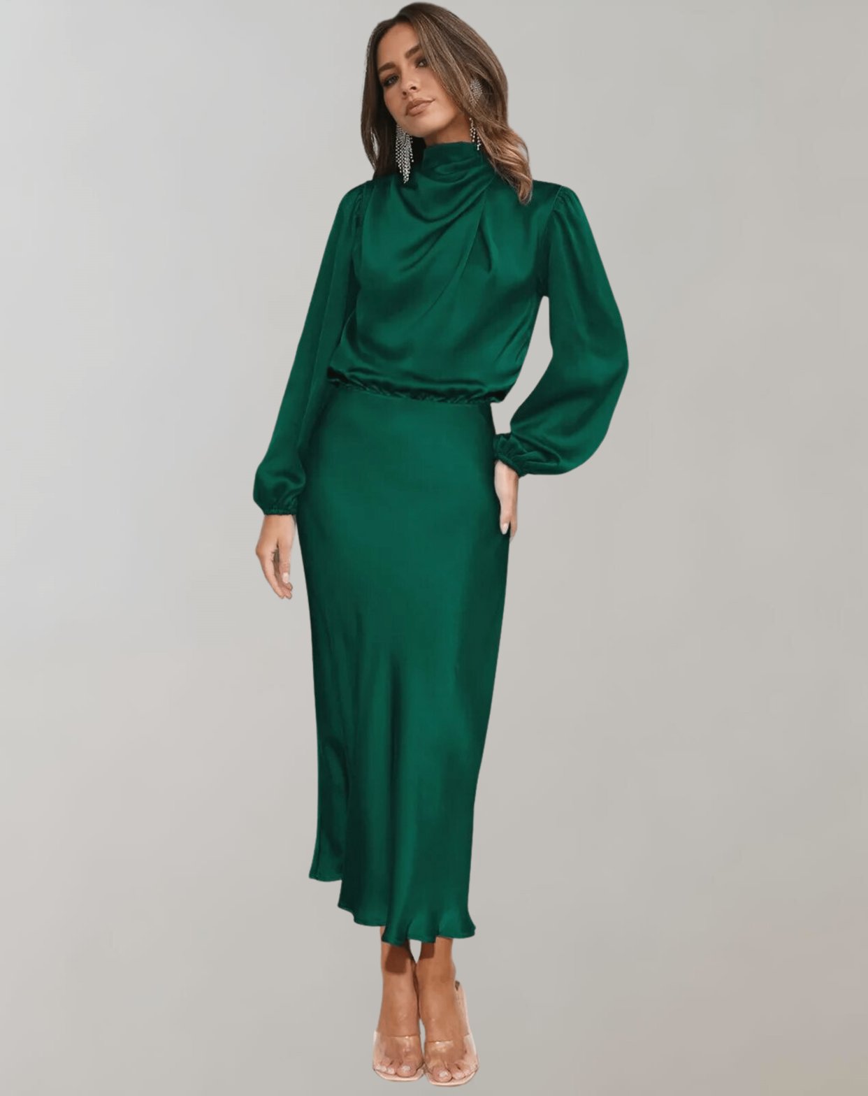 Robe satin vue latérale - Douceur
