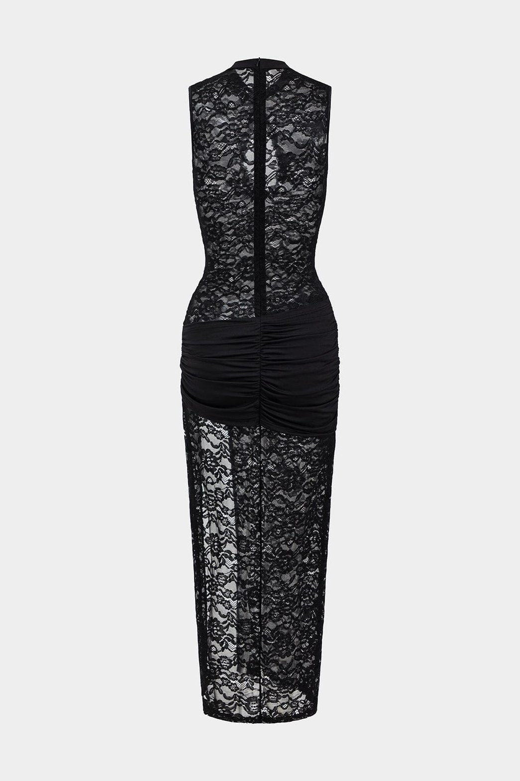 Robe longue dentelle noire vue de dos étoile