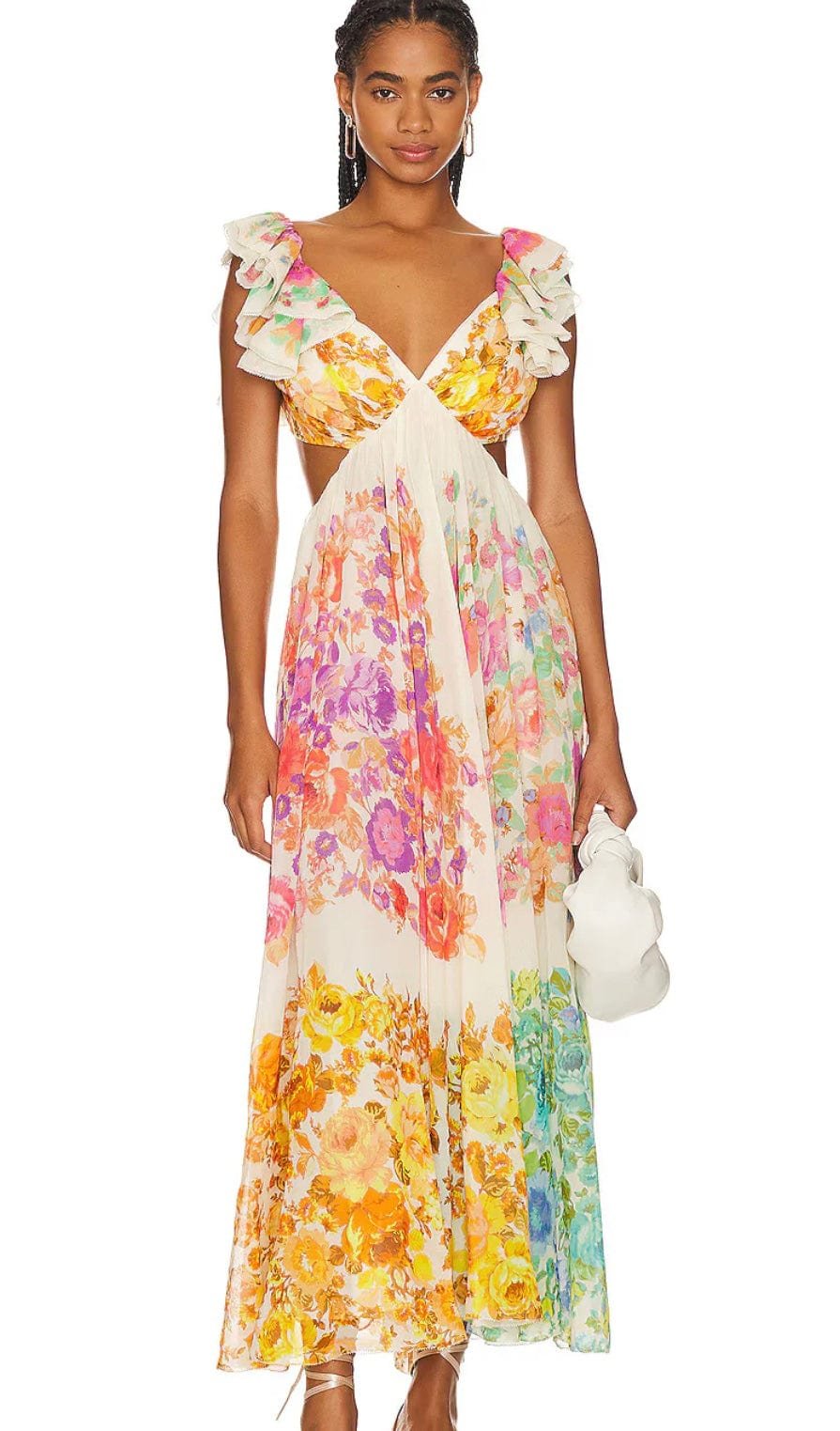Robe fleurie élégante jardin