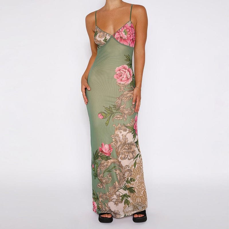 Robe élégante à imprimé floral étoile