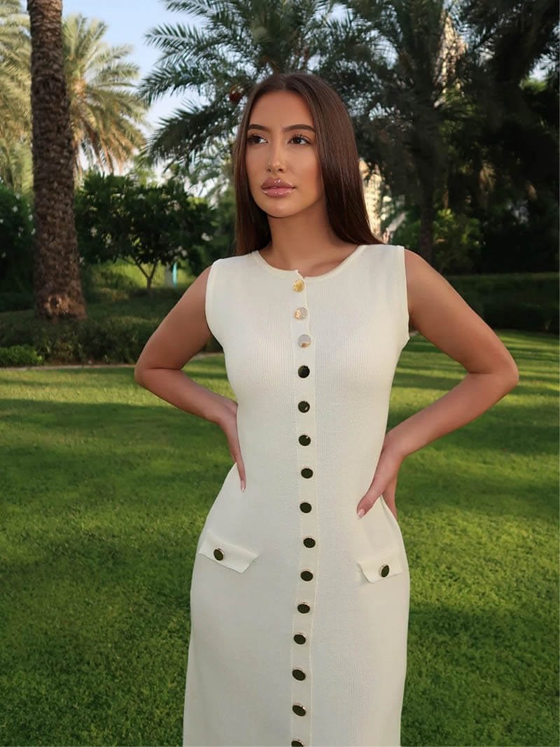 Robe maxi fluide ivoire harmonie