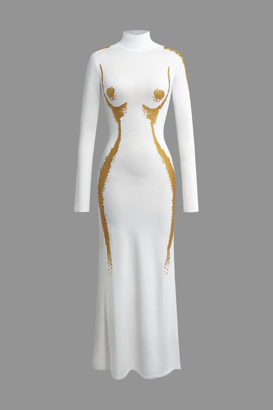 Robe longue col roulé élégante raffinement