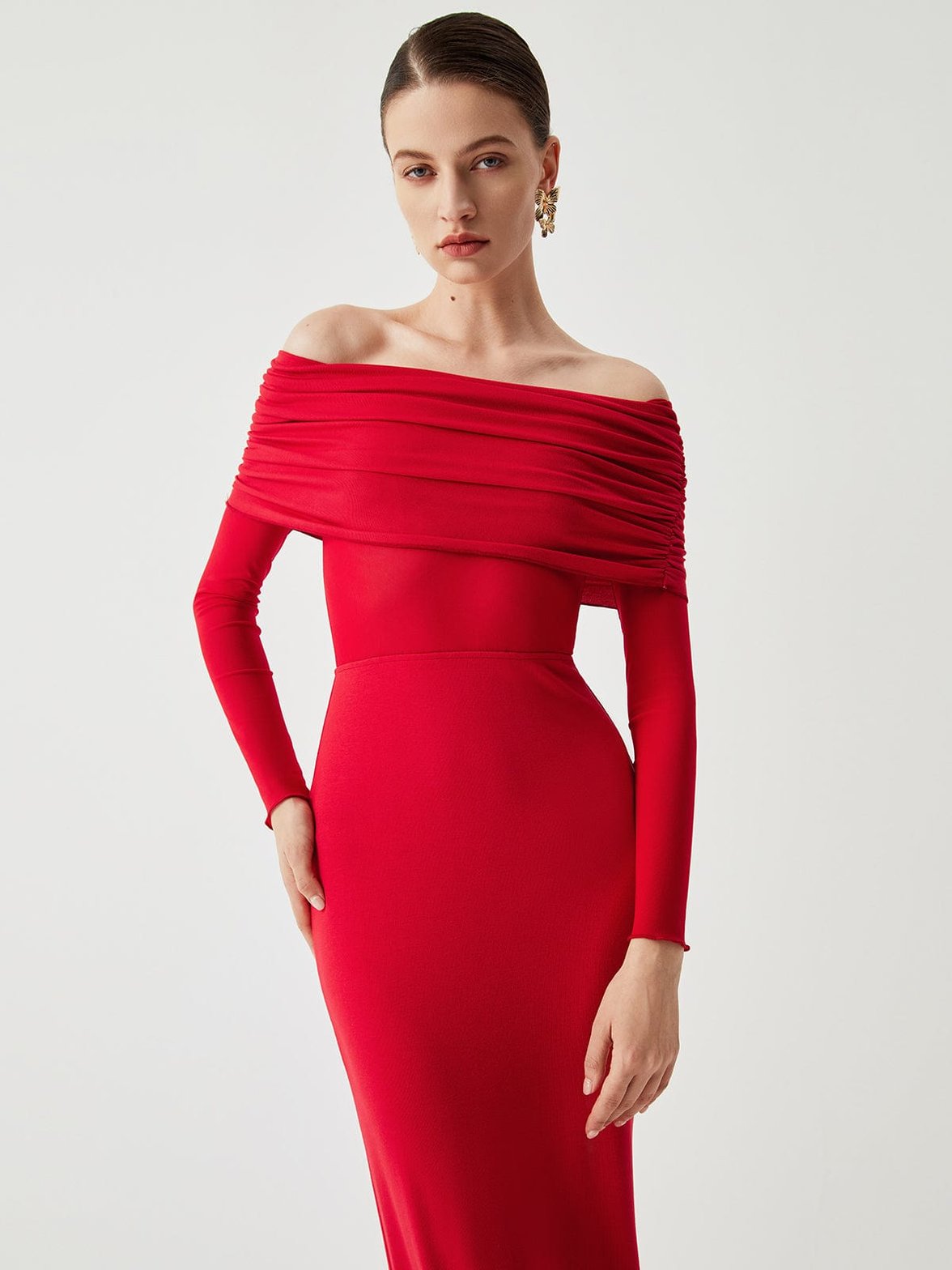 Robe longue épaules nues délice