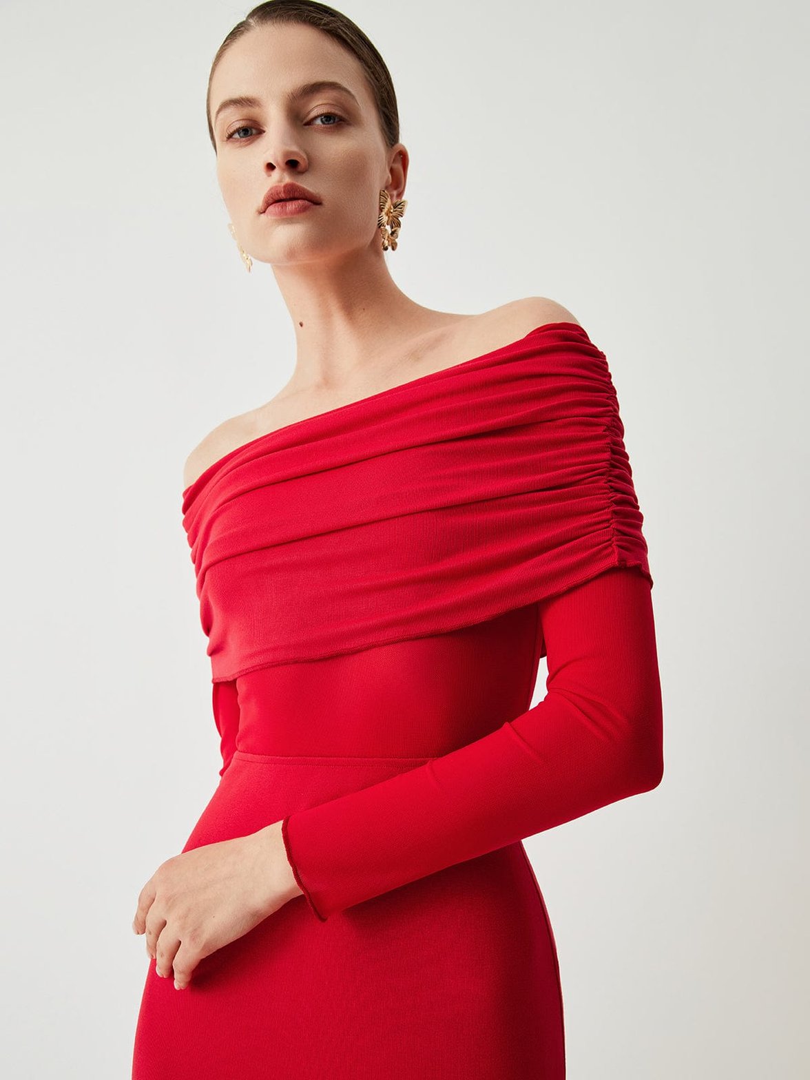 Robe maille longue sophistiquée enchantement