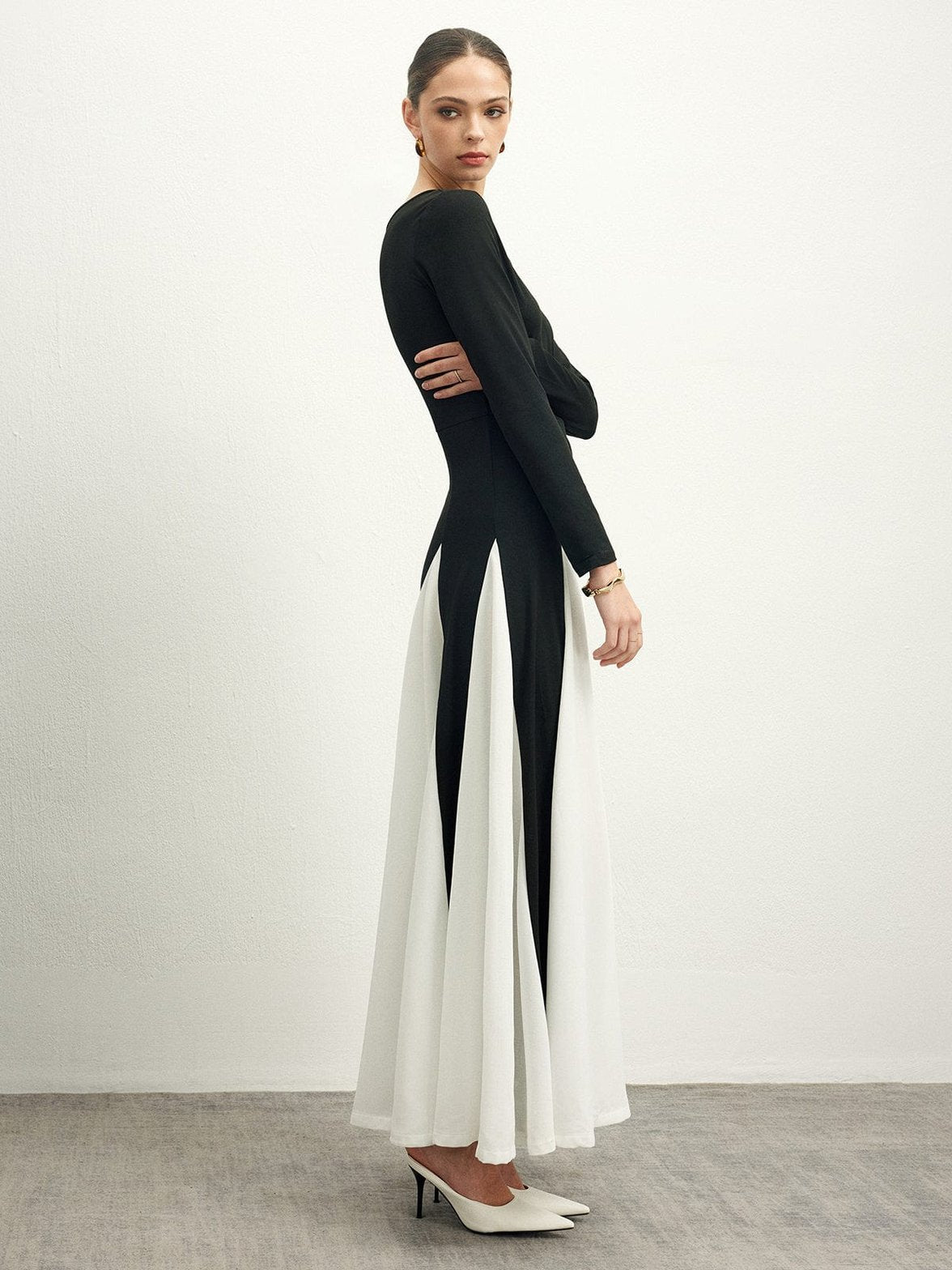 Robe longue bicolore raffinement