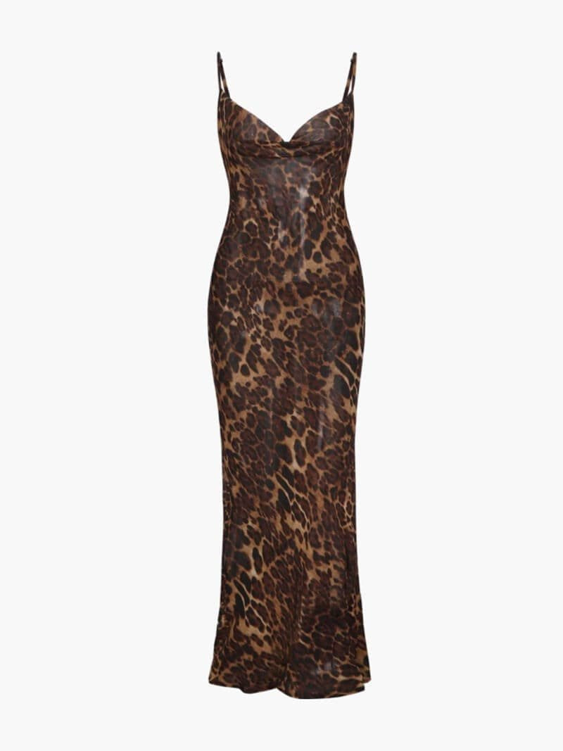 Robe longue léopard sophistiqué