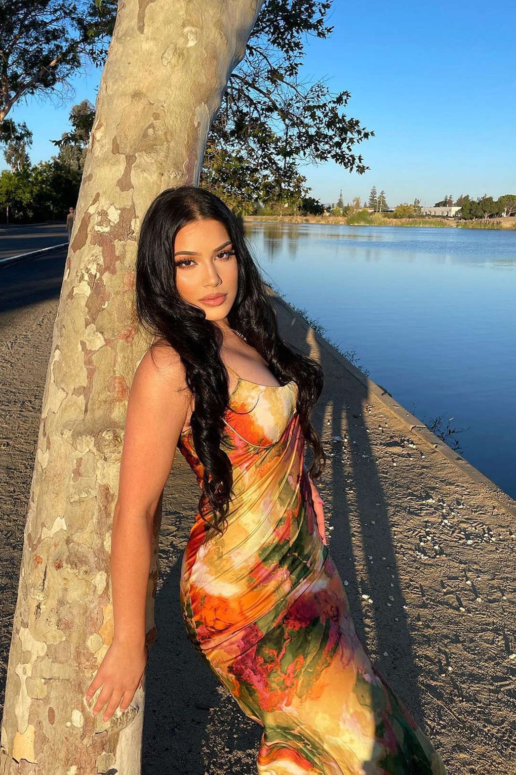 Robe longue tie-dye sunset