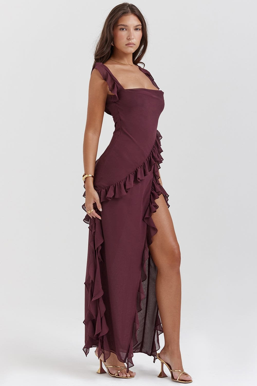 Robe élégante avec décolleté carré charm