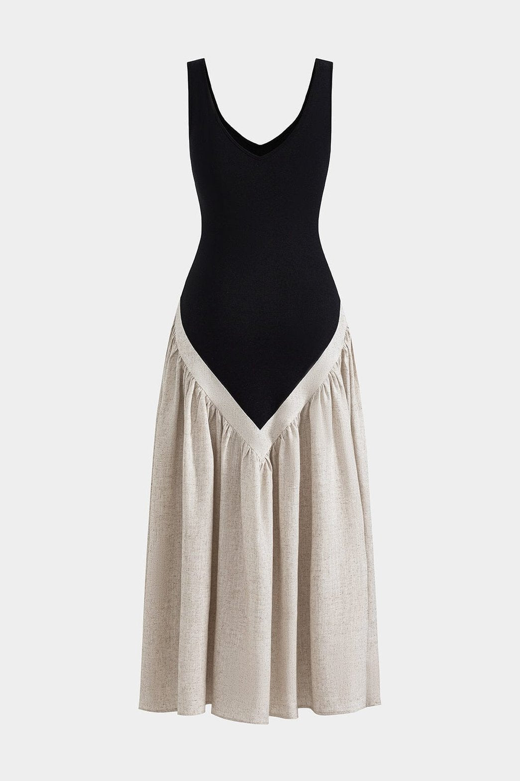 Robe longue lin plissée vue de dos brise