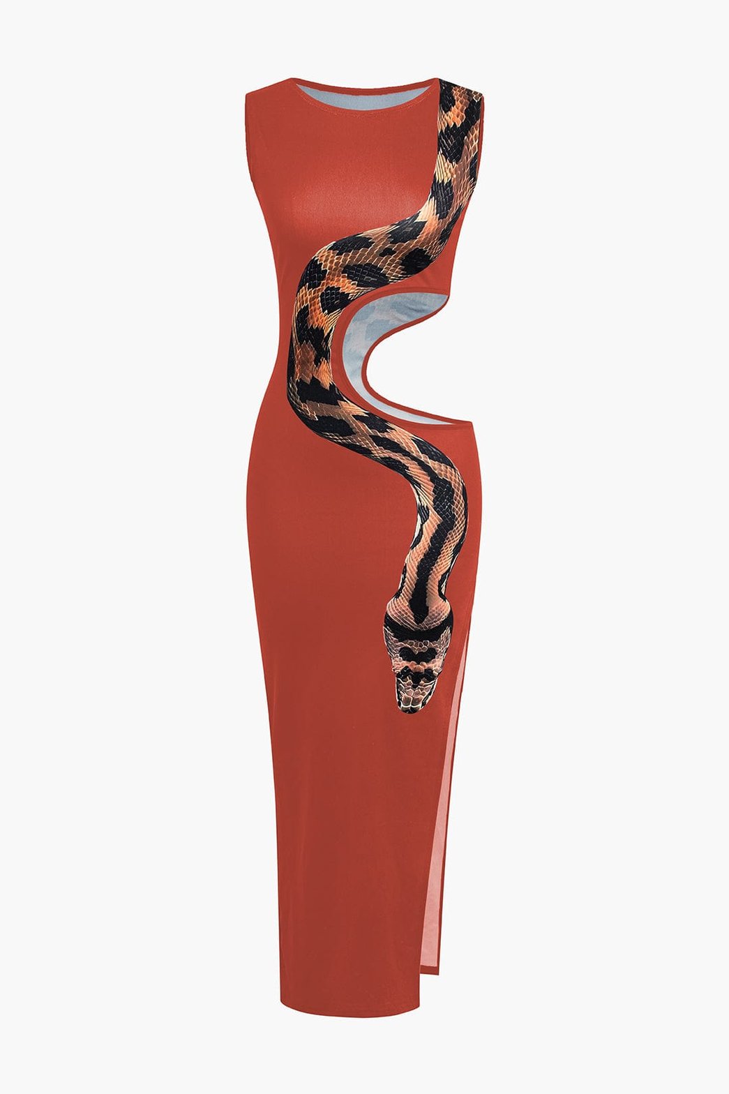 Robe noire imprimé serpent élégance