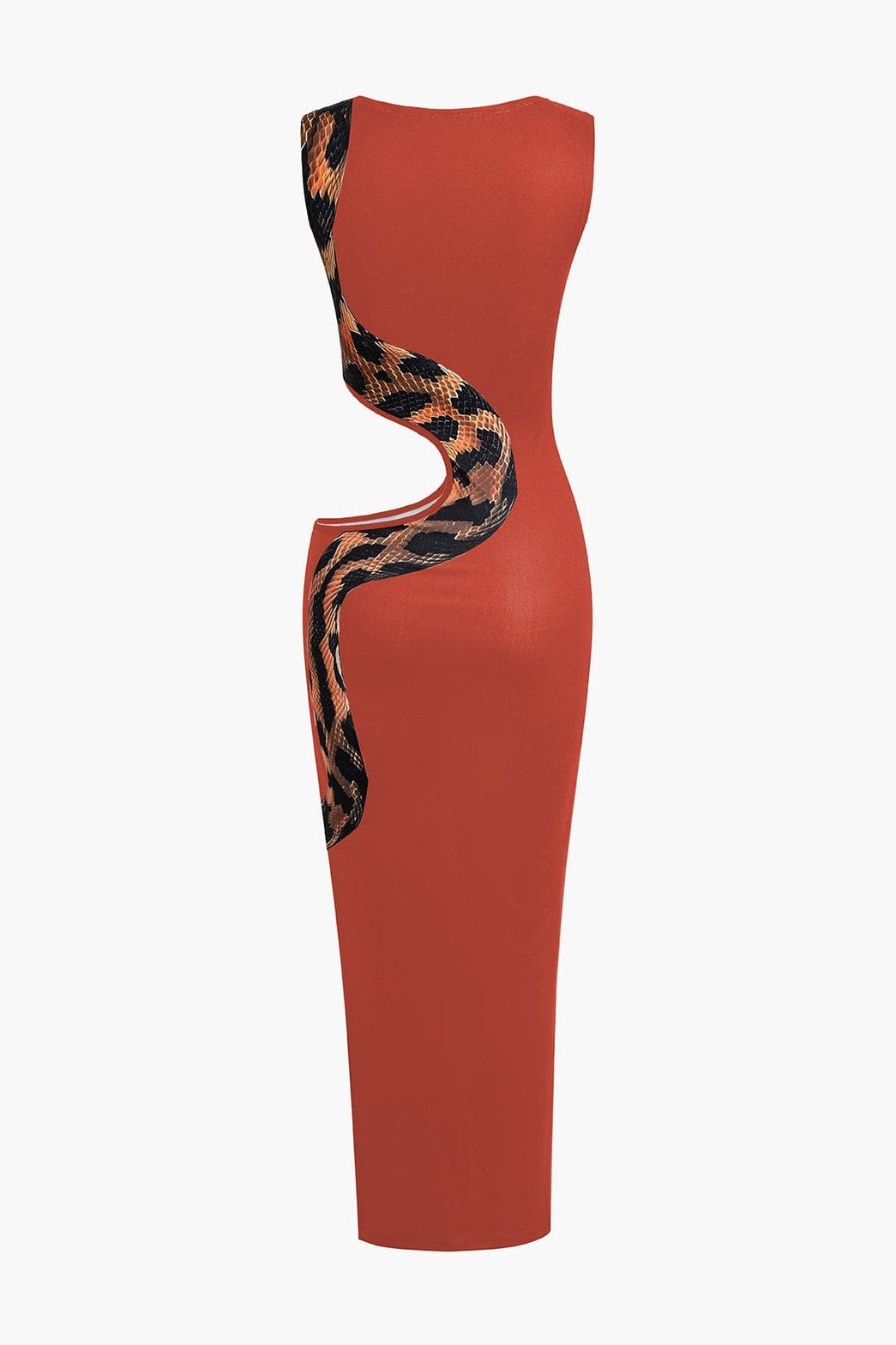 Robe longue motif python raffinée