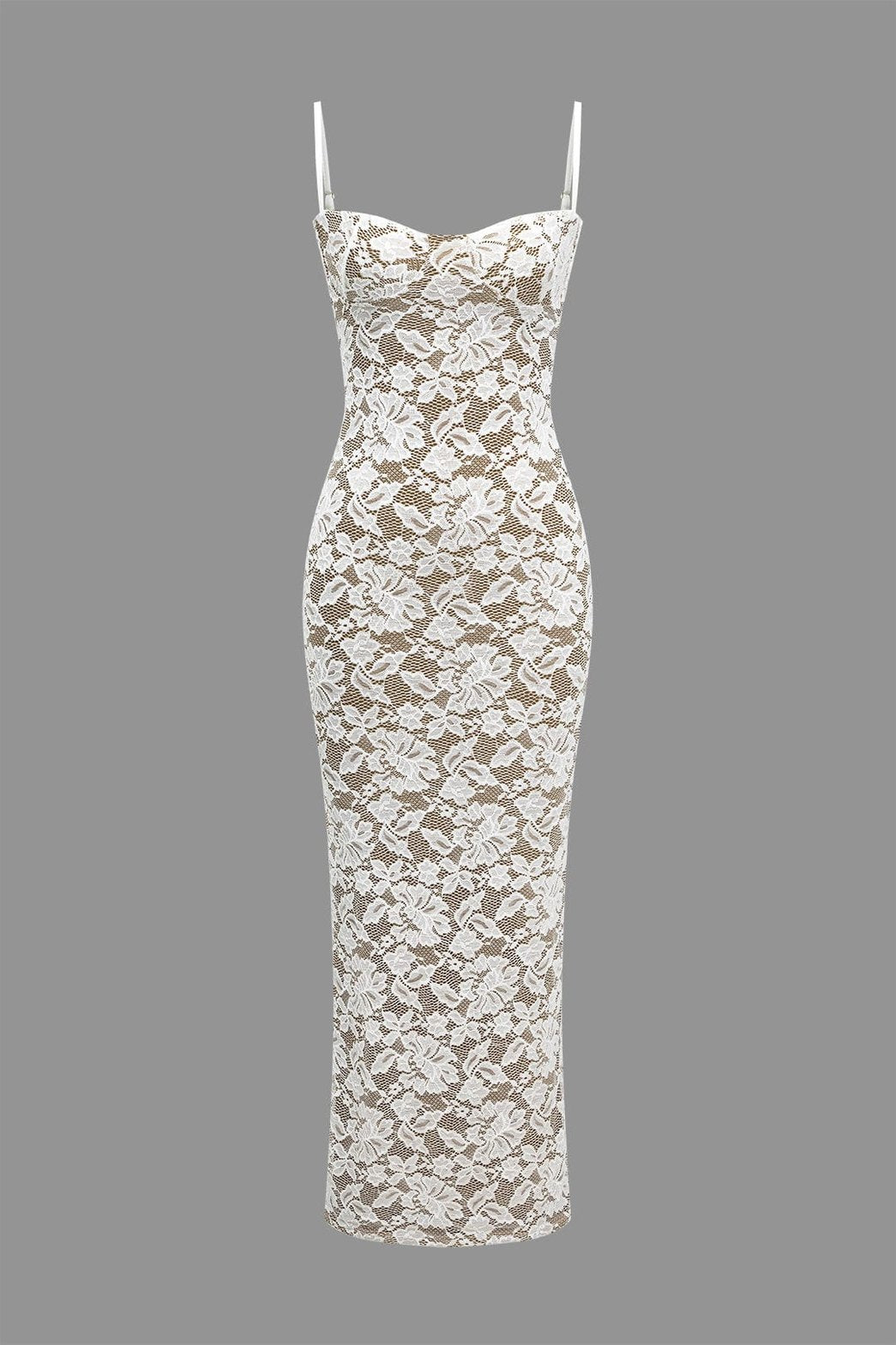 Robe dentelle blanche ajustée vue de dos rainbow