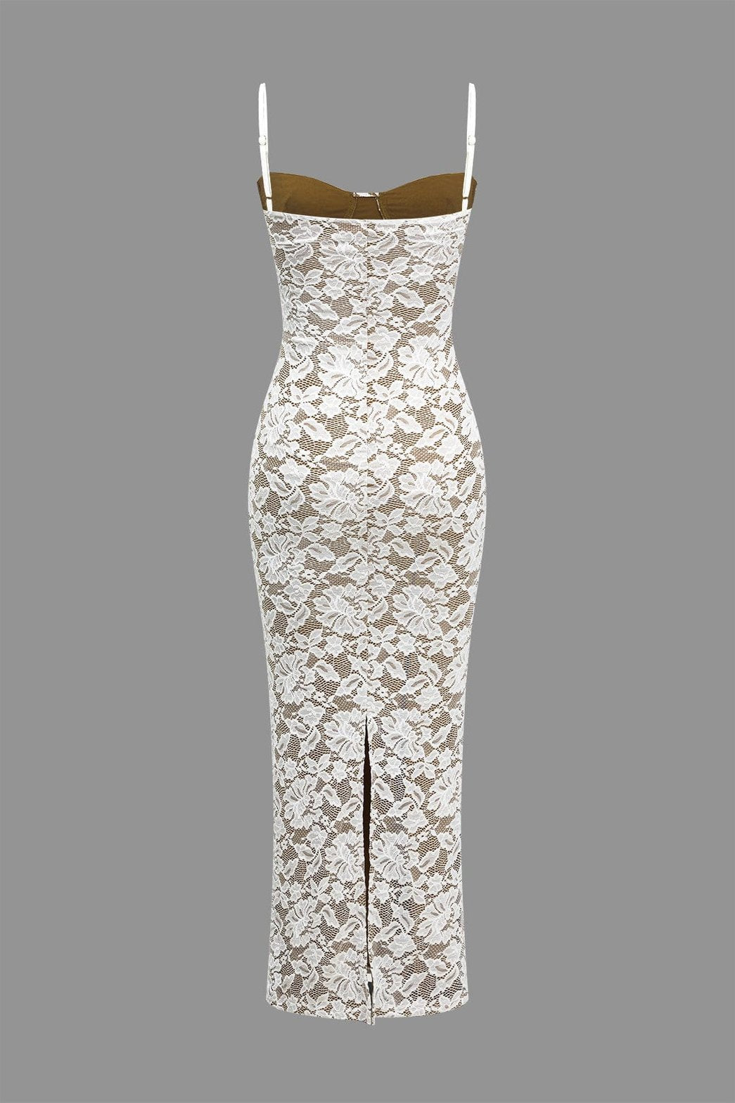 Détail dentelle florale robe longue sunset