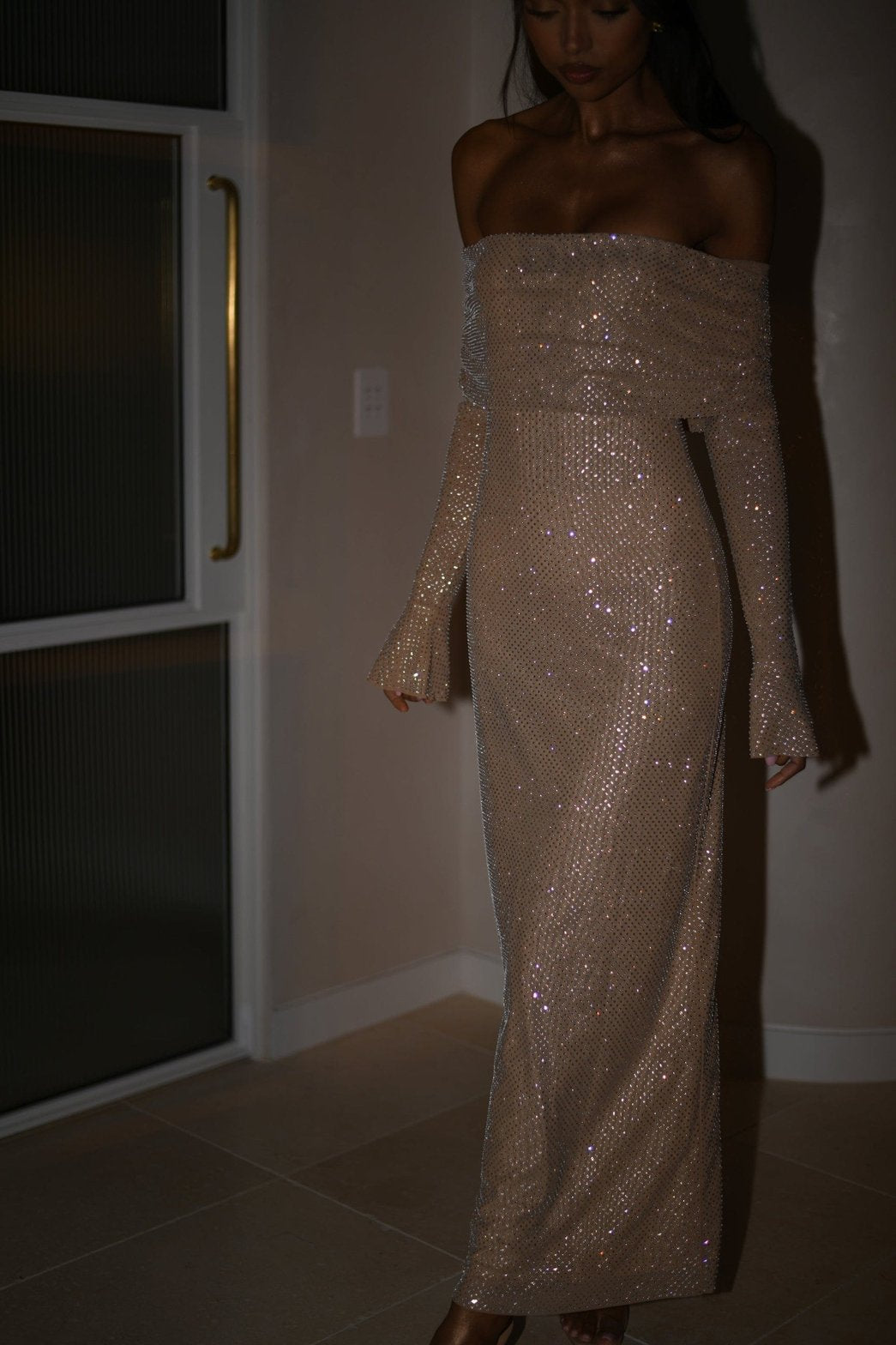 Robe pailletée grise océan