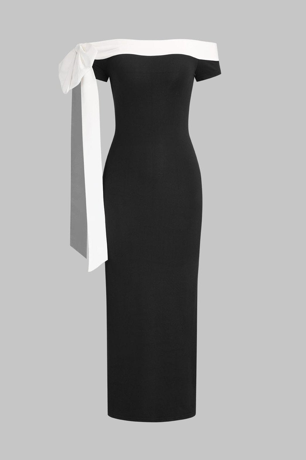 Robe longue patchwork élégante vue de face soleil