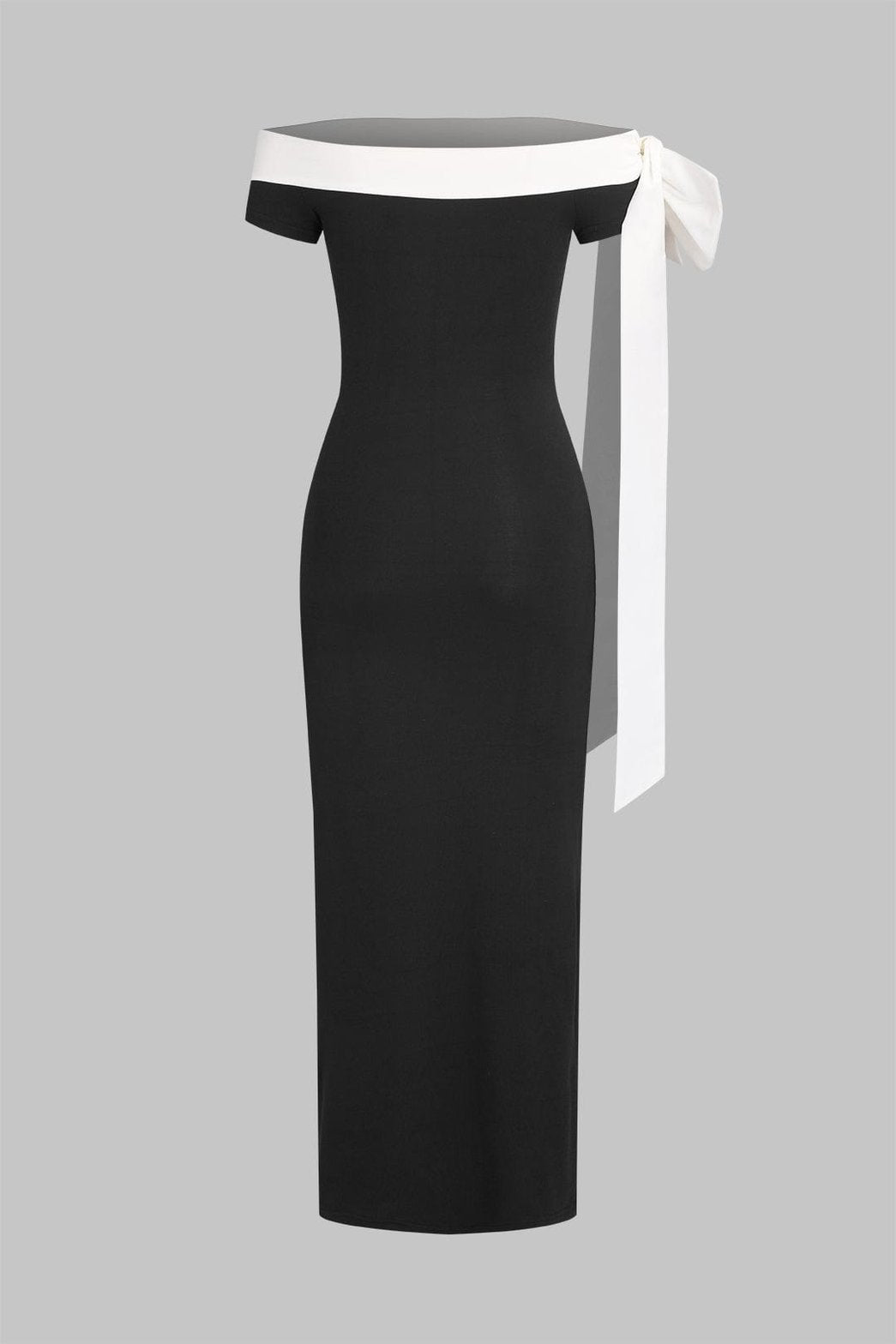 Robe longue patchwork détail nœud cristal