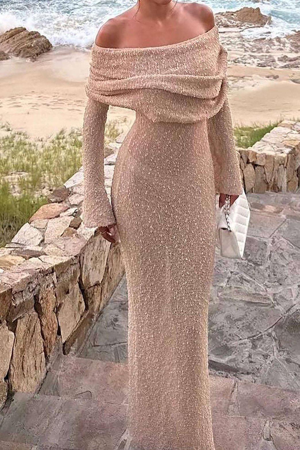 Robe longue blanche moulante gracieux