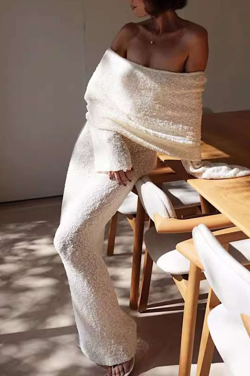 Robe longue blanche moulante sophistiqué