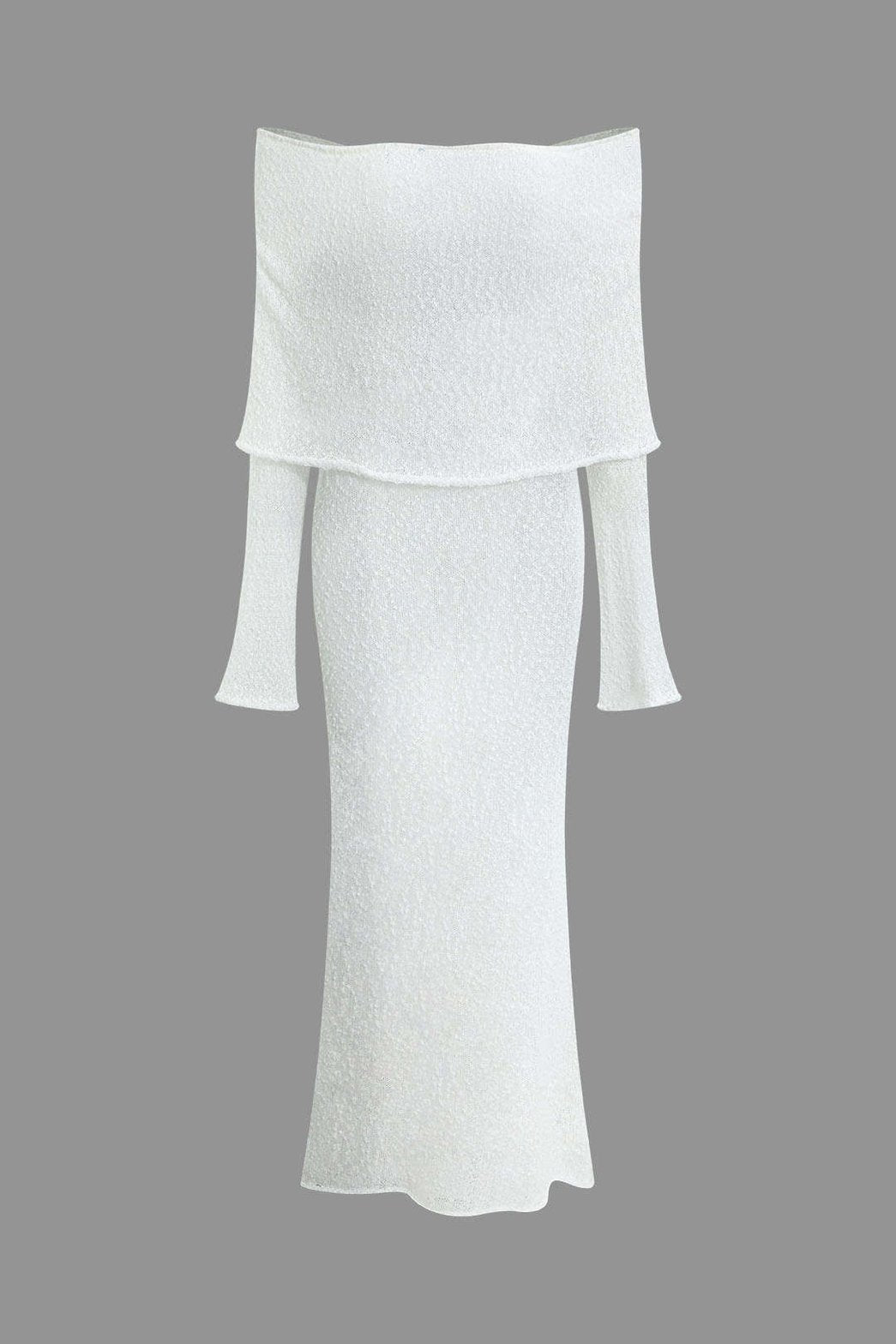 Robe tricotée blanche ajustée glamour