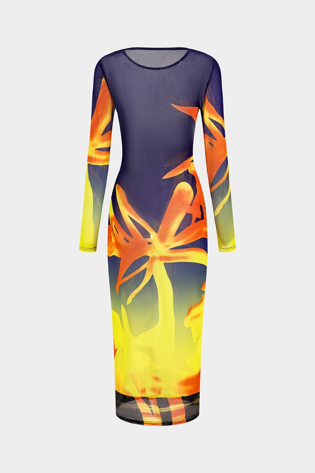 Robe plage maille imprimée étoile