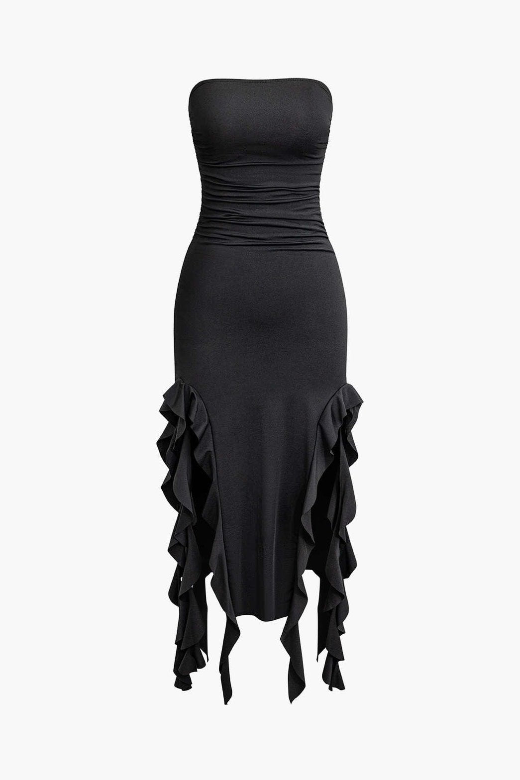 Robe Longue Plissée Asymétrique Élégante