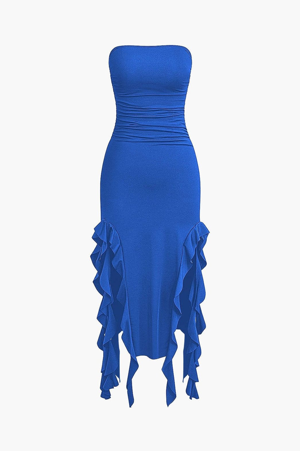 Robe Longue Plissée Asymétrique Élégante