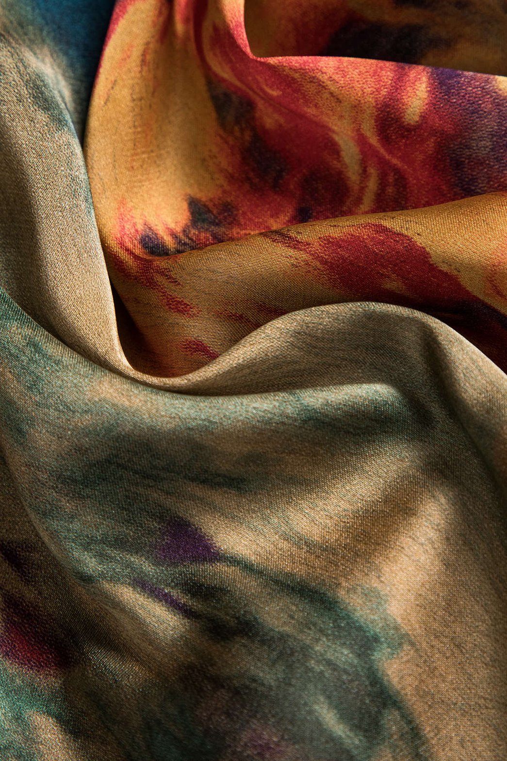 Robe longue satin dos-nu vue d'ensemble ocean