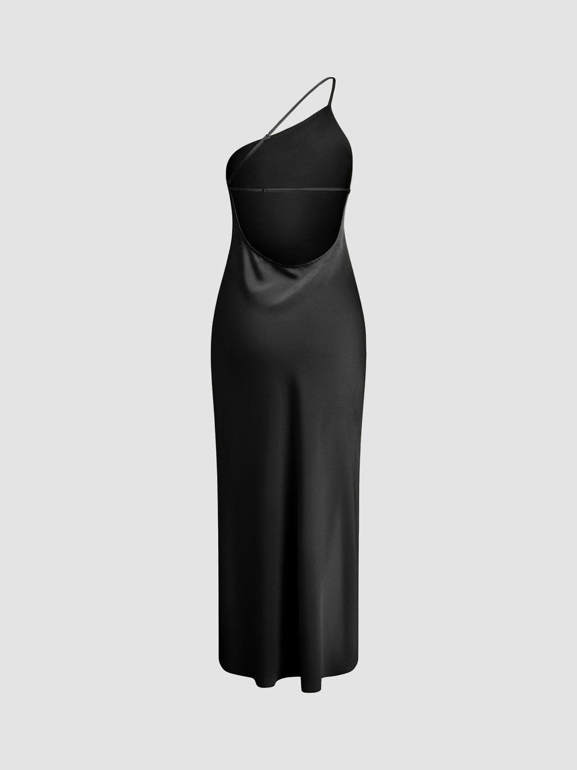 Robe asymétrique soirée satin vague