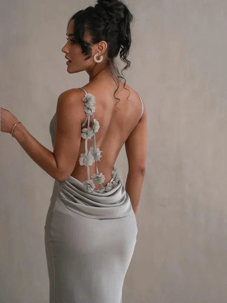 Robe satin mariage vent
