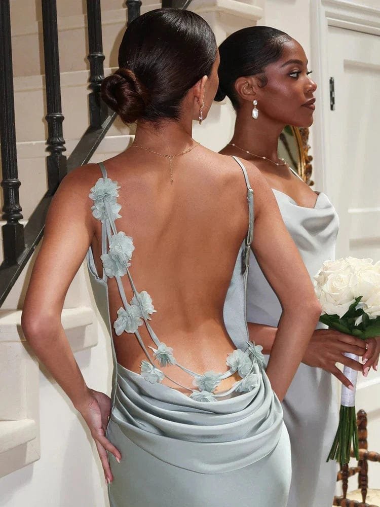 Robe satin élégante rose