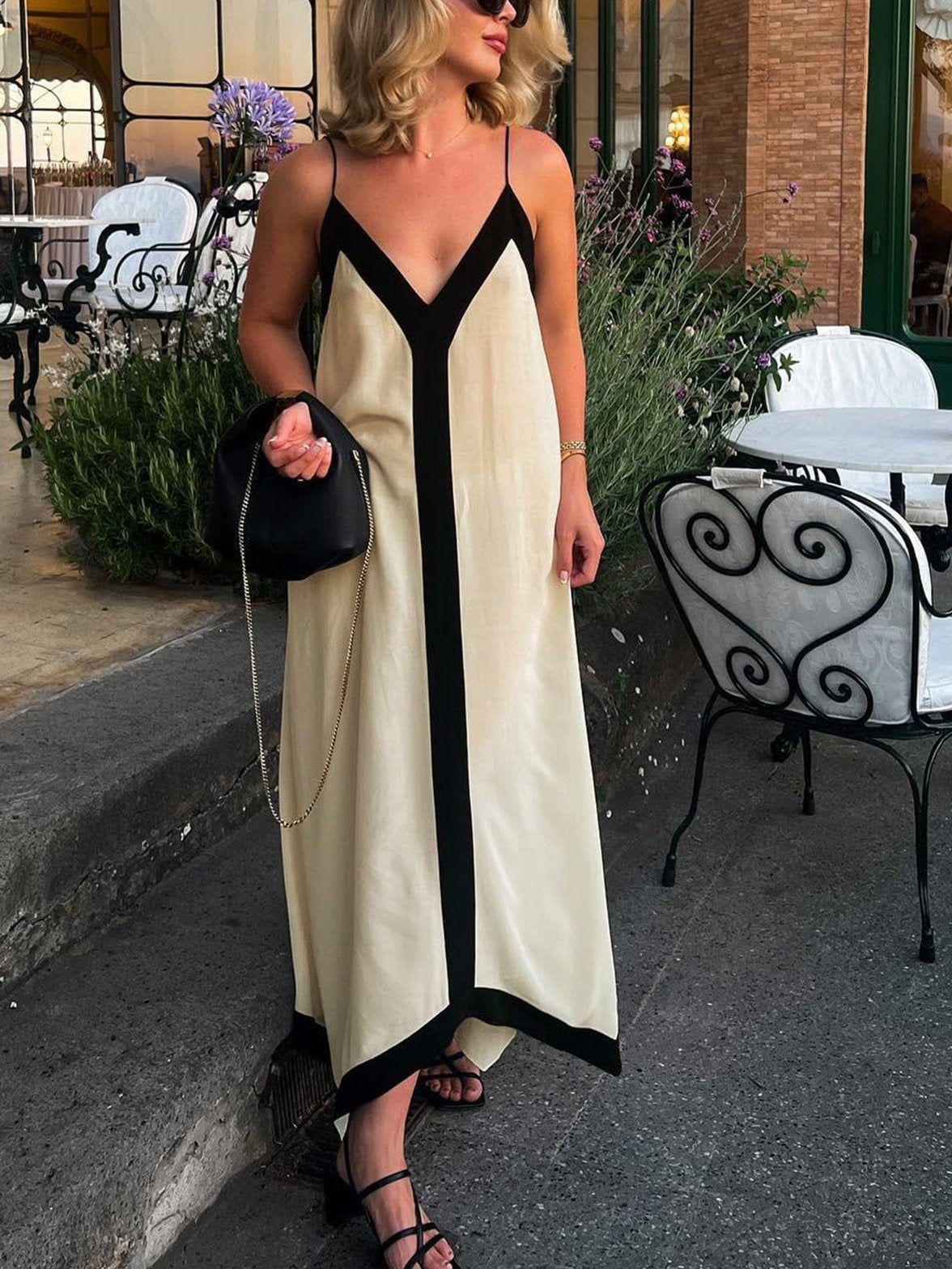 Robe maxi bicolore élégante plage