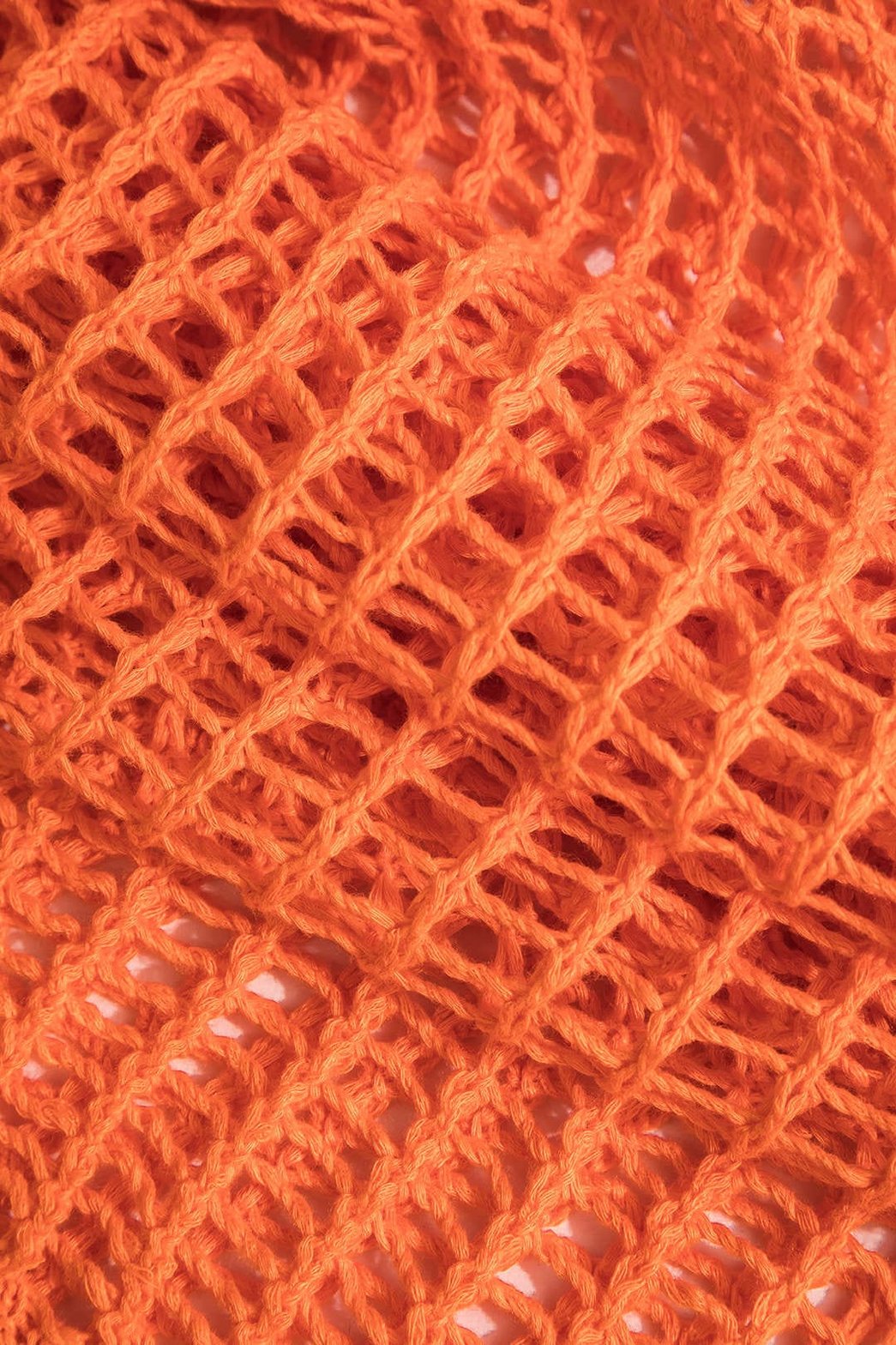 Robe longue tricot ajourée orange voyage