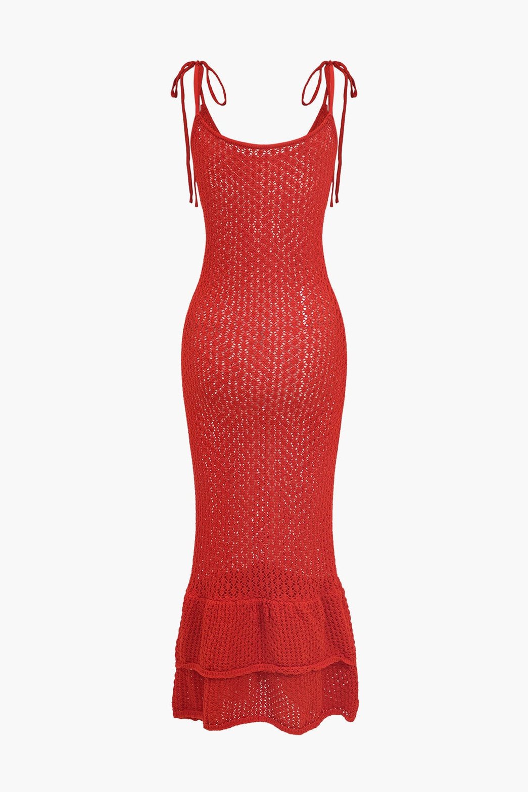 Robe moulante tricot avec volants soleil