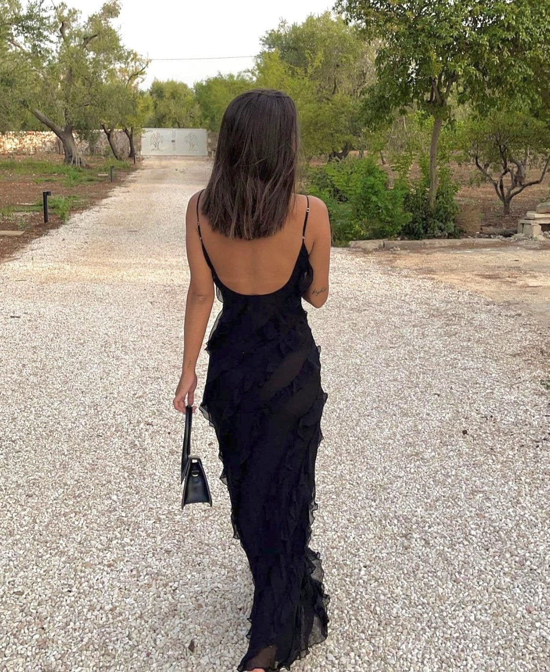 Robe longue détail des finitions parfait