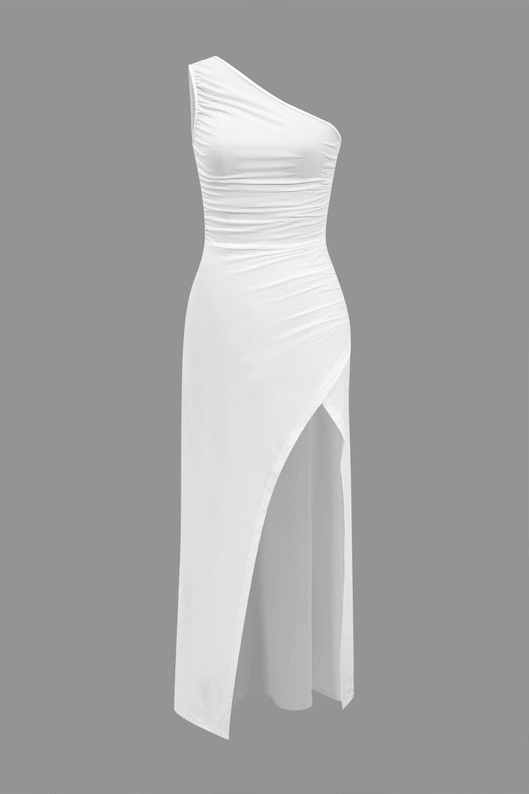 Robe midi asymétrique blanche élégante papillon