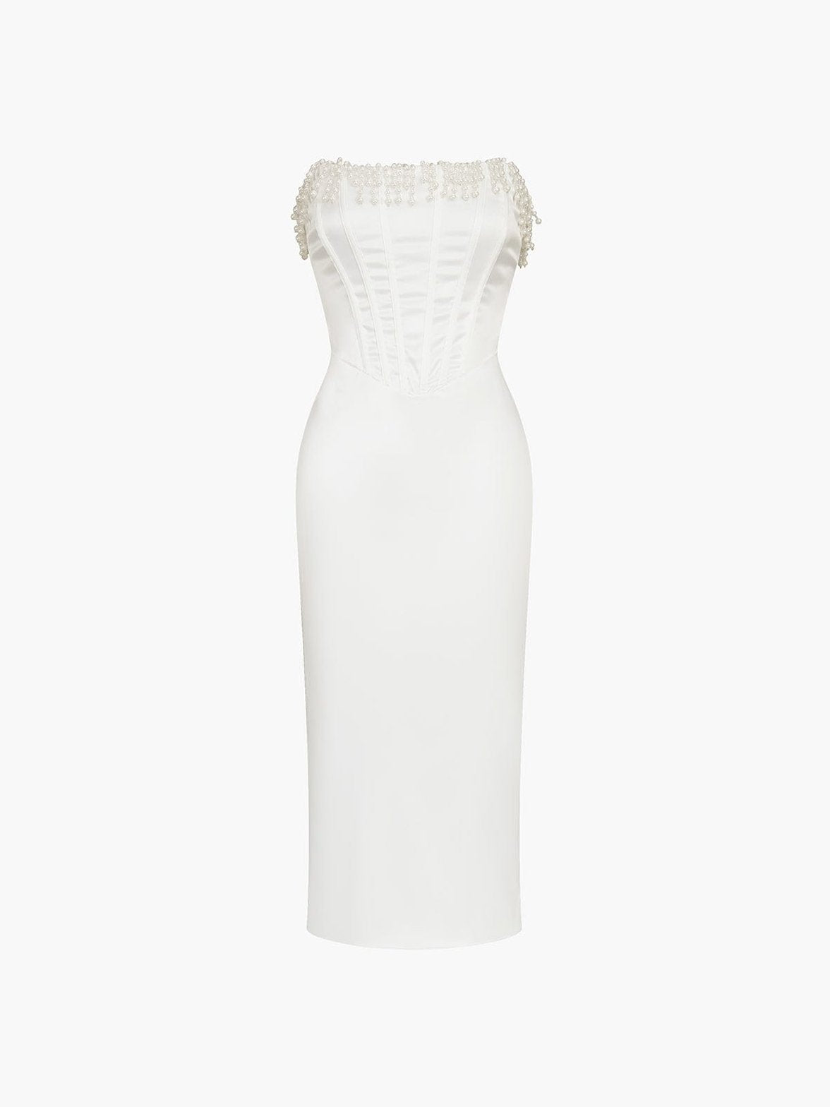 Robe midi satin ajustée gracieuse