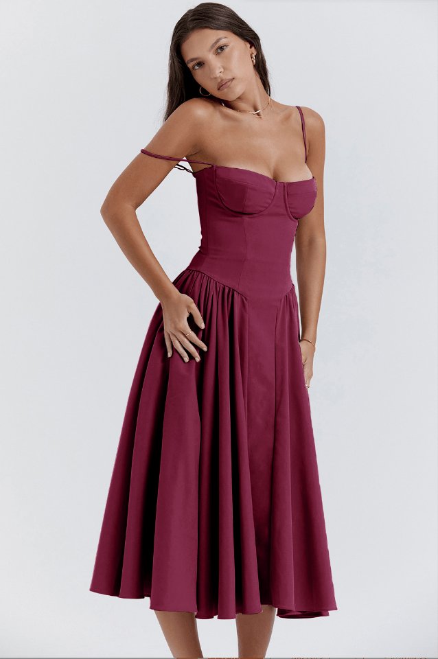 Robe Midi Corset Élégante