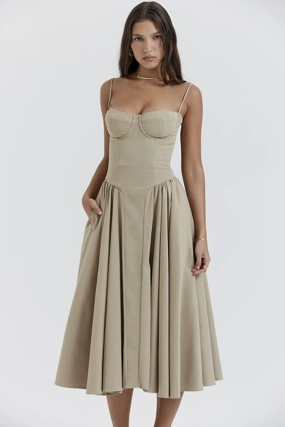Robe Midi Corset Élégante