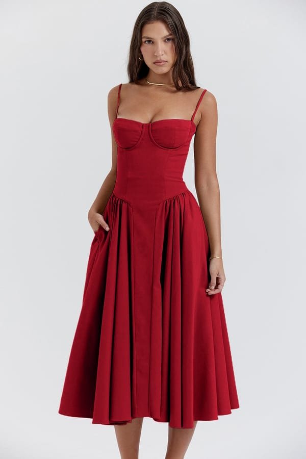 Robe Midi Corset Élégante