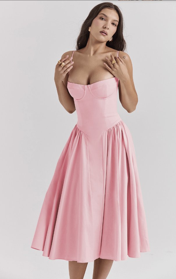 Robe Midi Corset Élégante