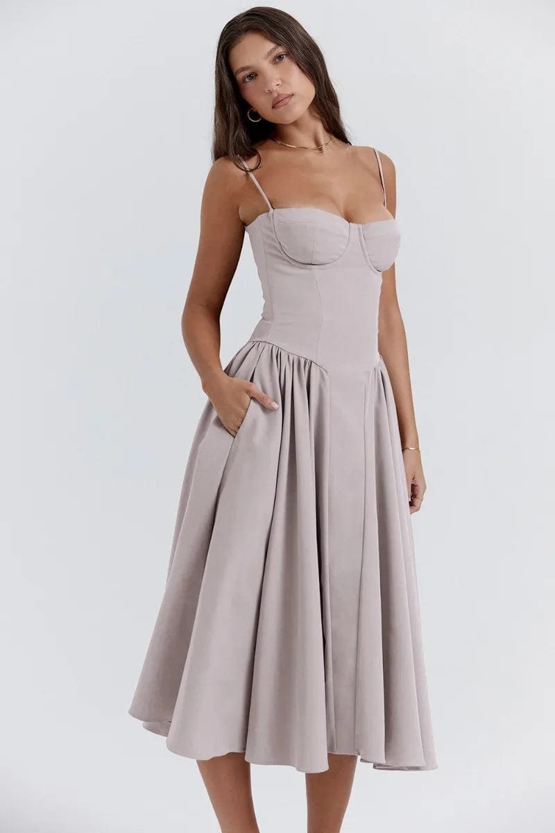 Robe Midi Corset Élégante