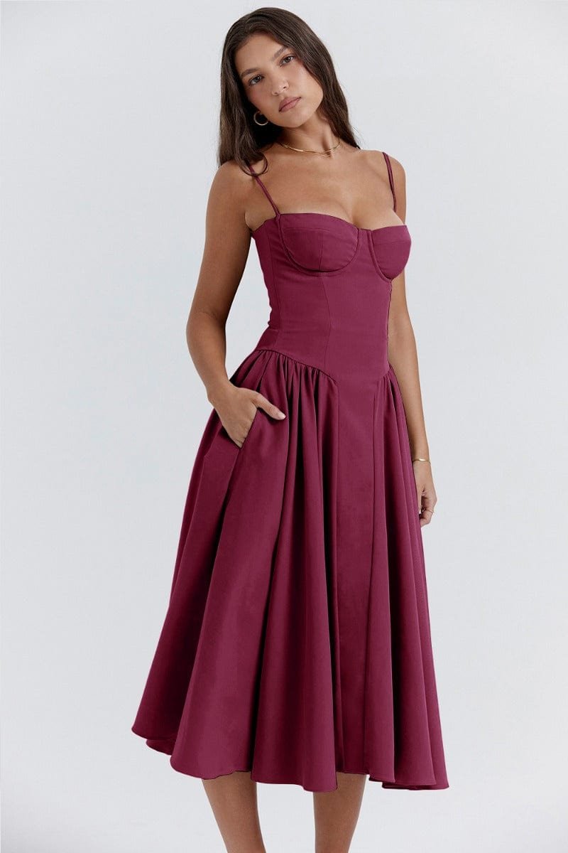 Robe Midi Corset Élégante