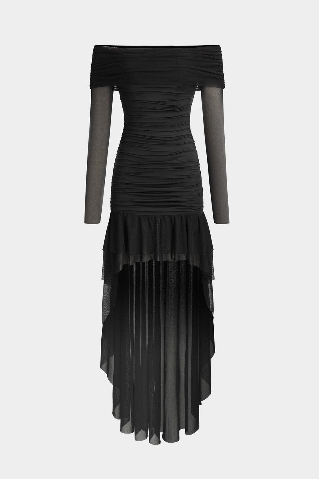 Robe midi drapée vue de face harmonie