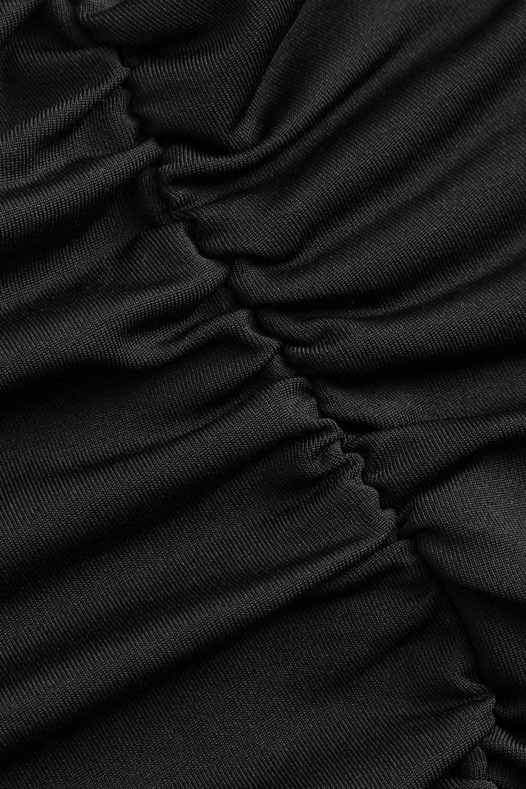 Robe midi noire détail mesh sophistication