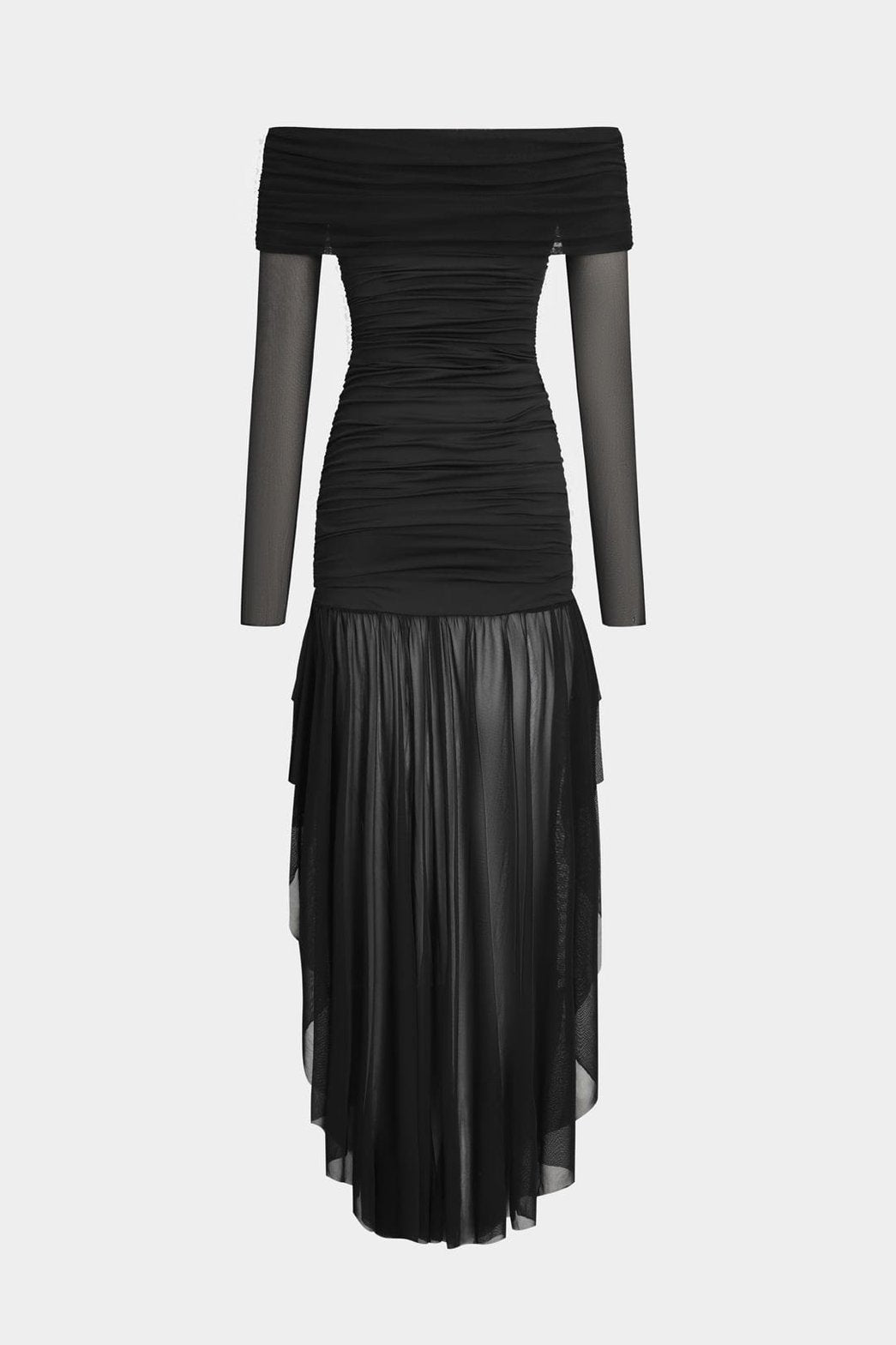 Robe midi noire vue de dos grâce