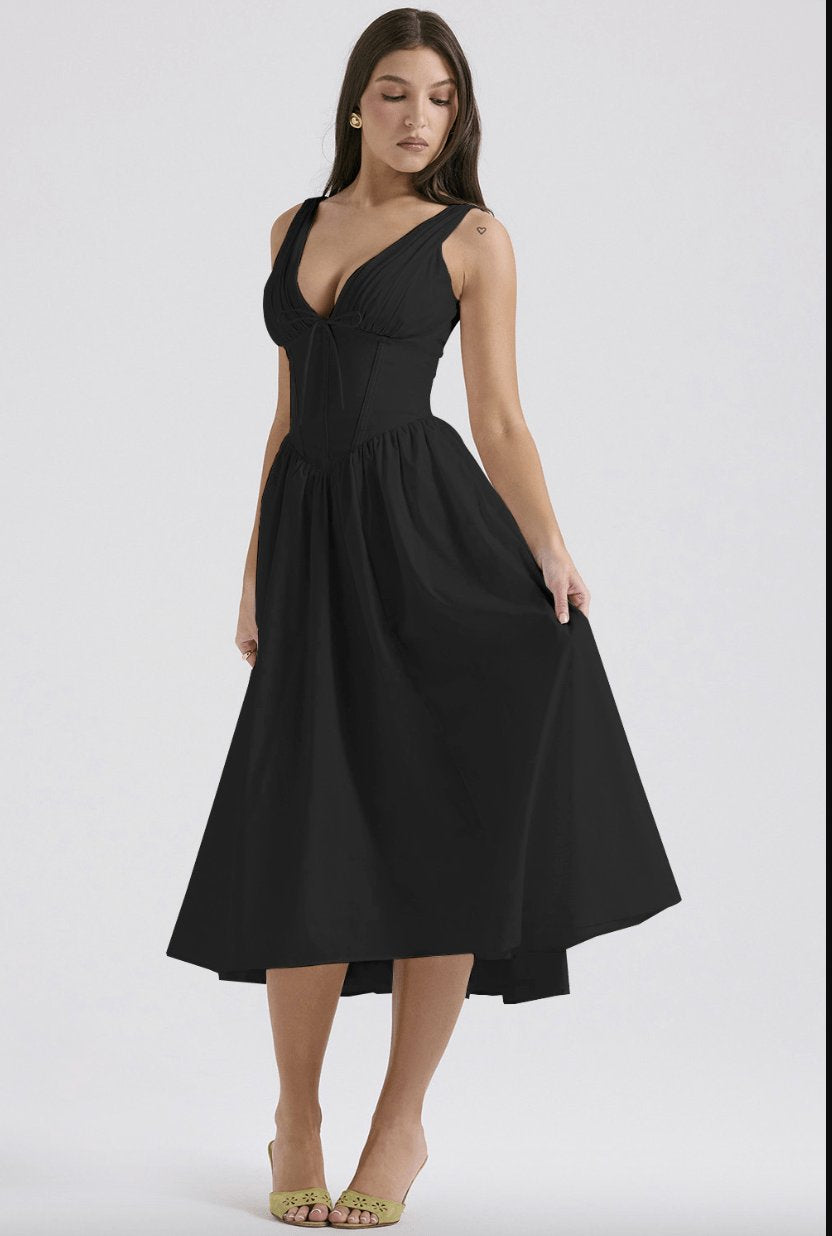 Robe midi noire nuit