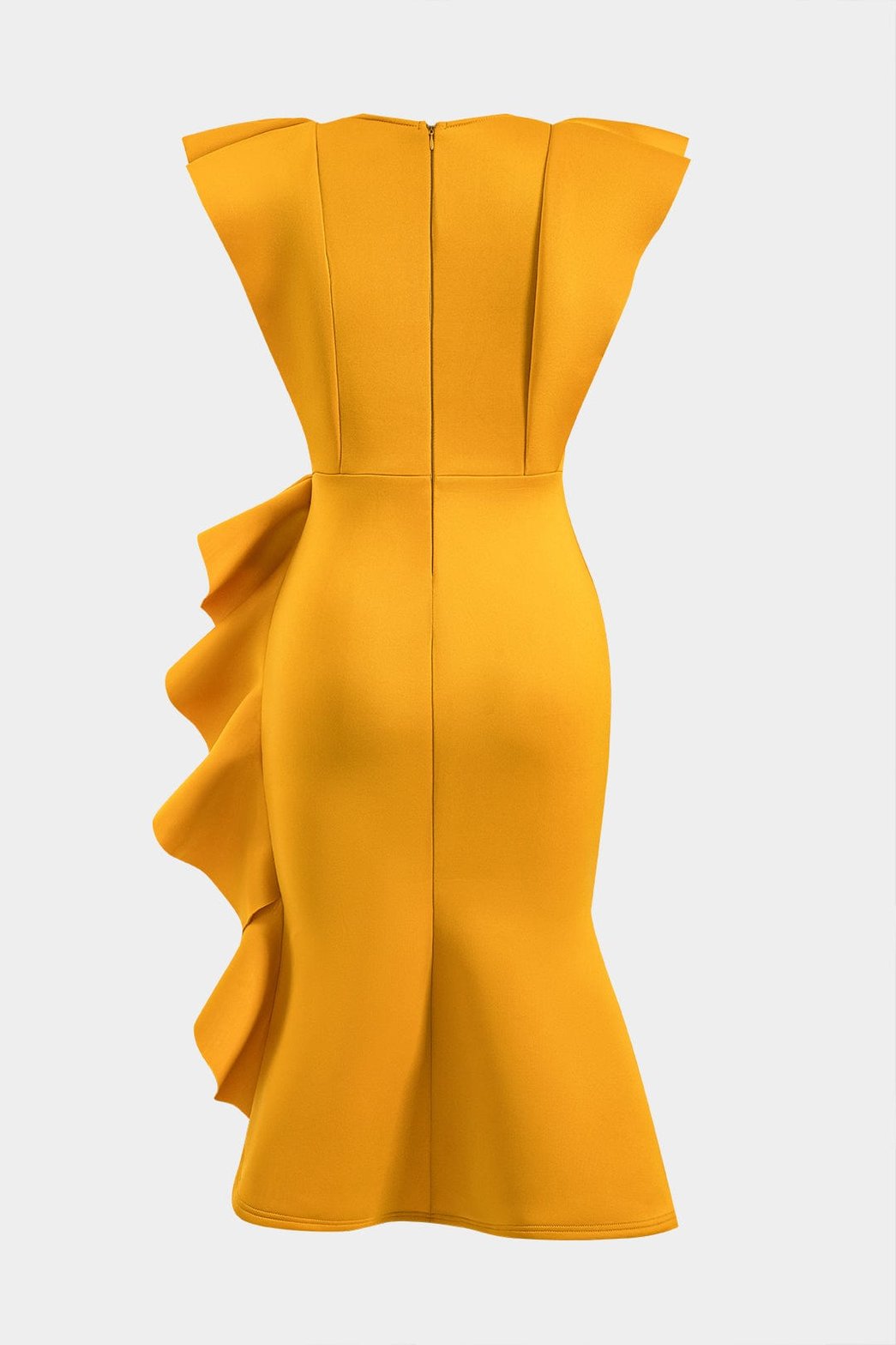 Robe midi élégante avec volants cascade