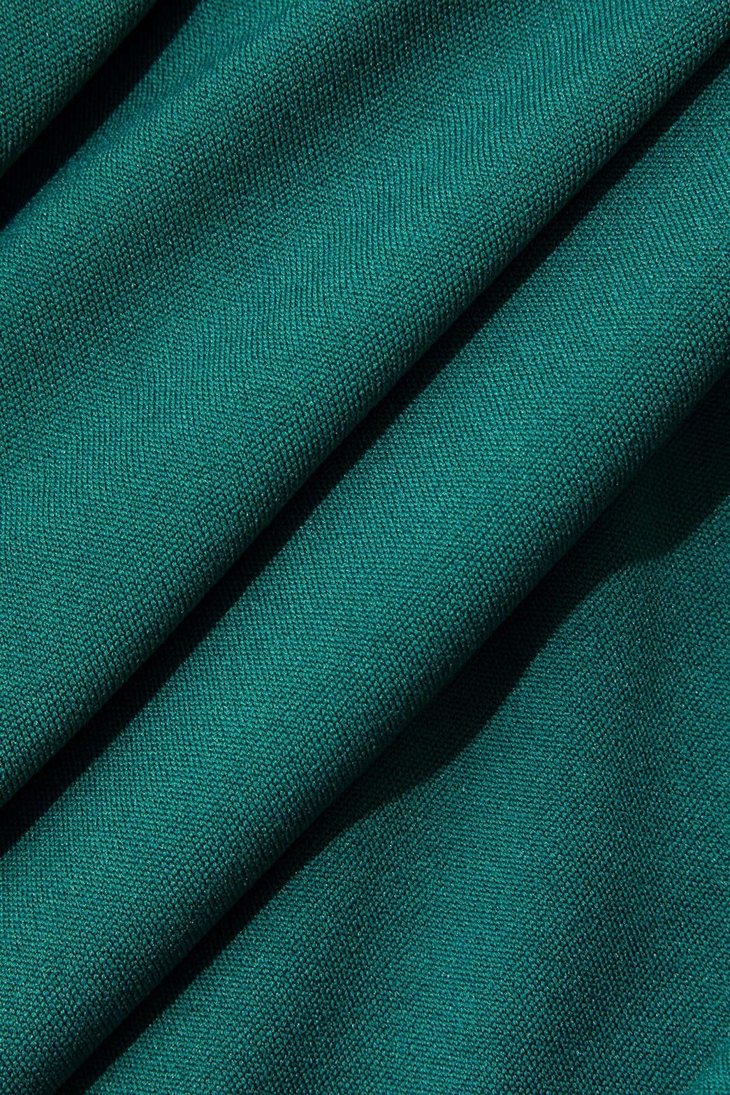 Robe Midi Élégante à Volants Émeraude