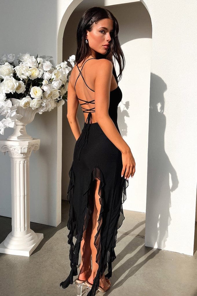 Robe midi ajustée vue de dos harmonie